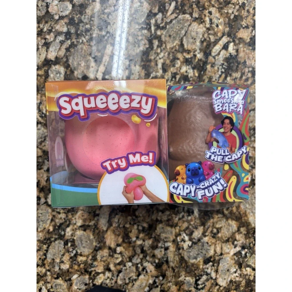 Sunny Days Squeezy Jumbo Peach & PPNC Capybara Stress Relief Sensory Toy New